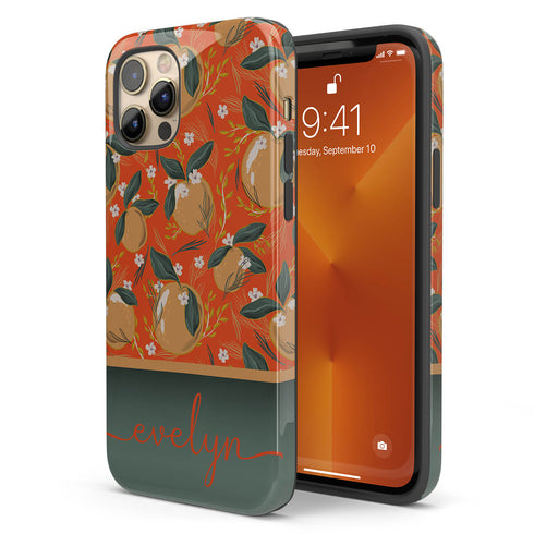 Christmas Oranges Custom Name iPhone Case